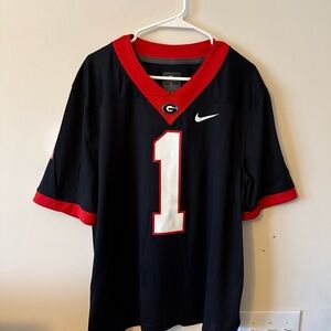 Nike Men's Black and Red Number 1 Jersey